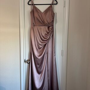Revelry Satin Dusty Rose Maxi Dress